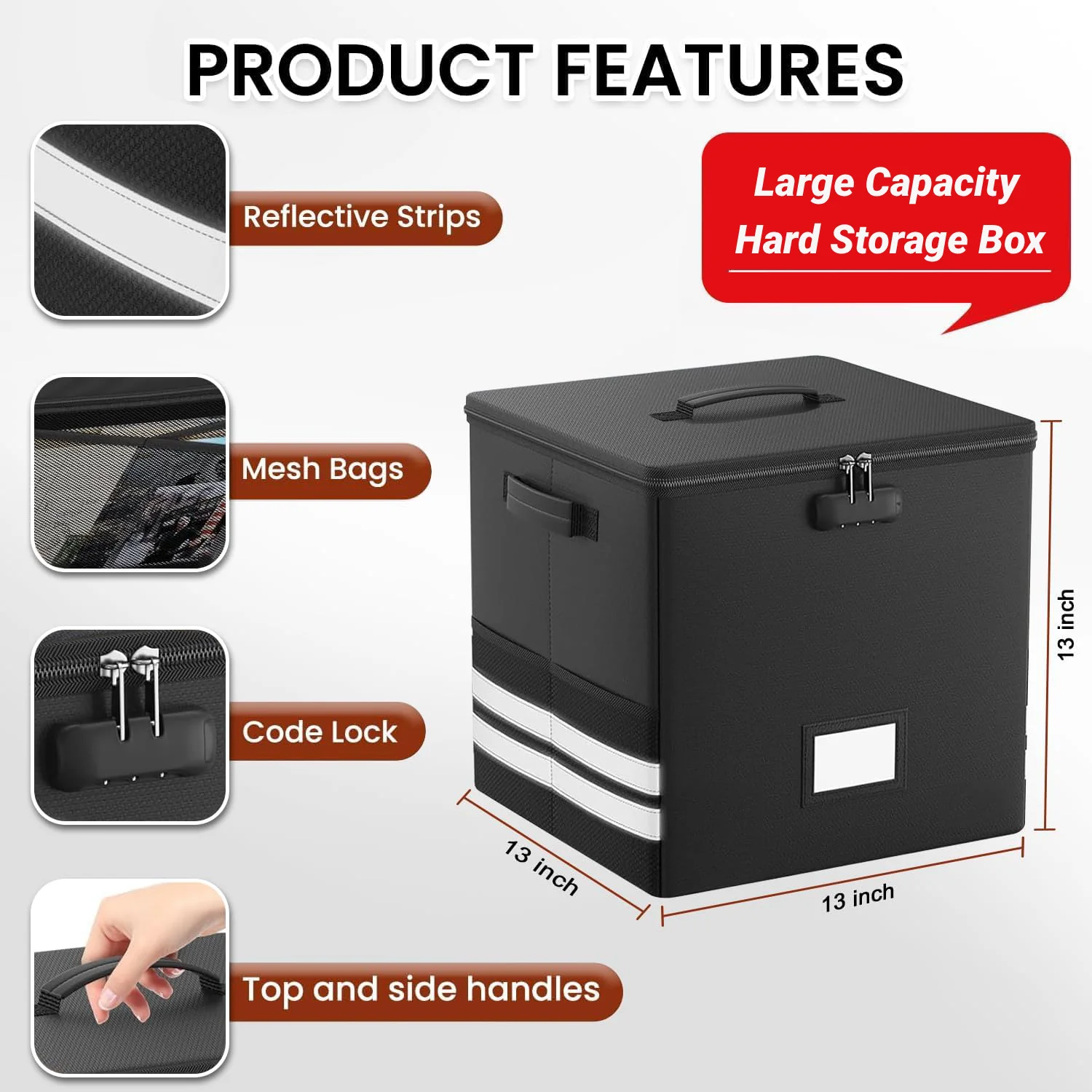 0624 File Box with Lock, Fireproof Multi-Layer Foldable Bag - Image 7