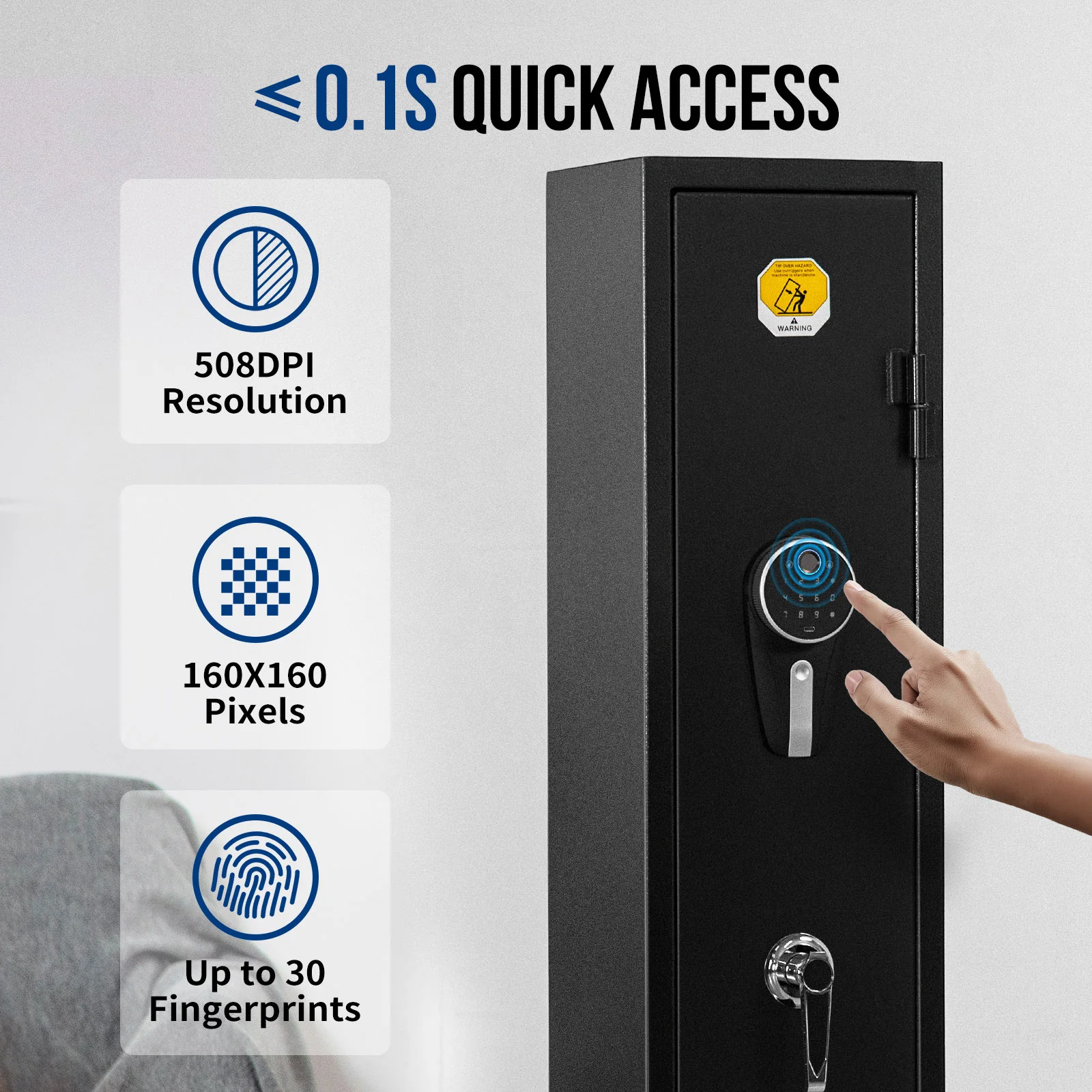 Pro-SF0103 Rifle Safe, 3 Long Gun Cabinet with Fingerprints - Image 3