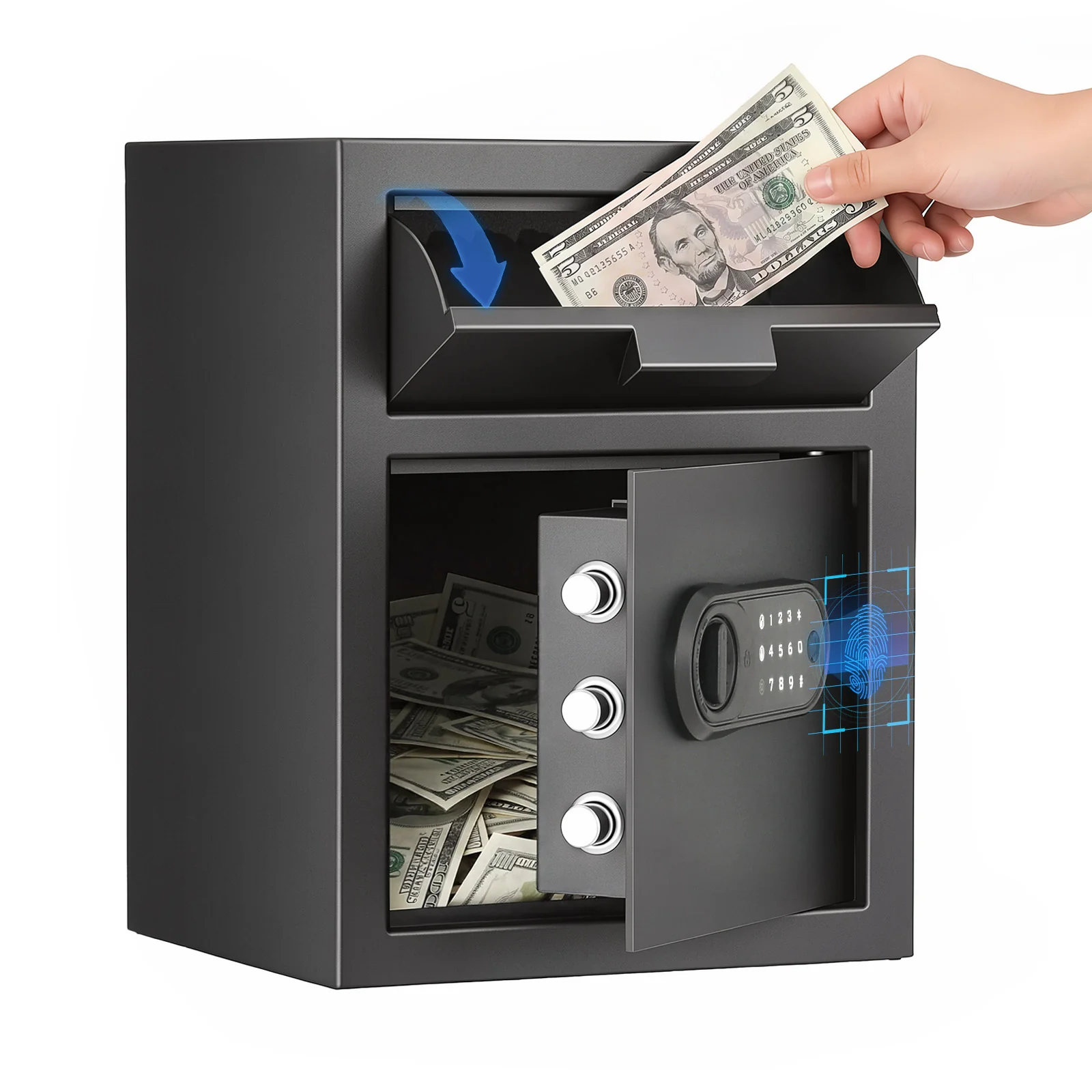 SF0801 Drop Safe, 2.0 Cu Ft Fingerprint Depository Box with Slot - Image 10