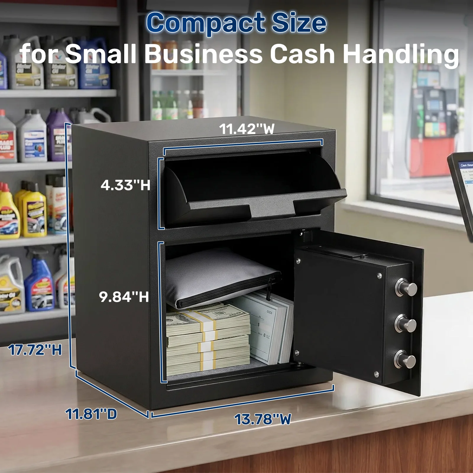 SF0801 Drop Safe, 2.0 Cu Ft Fingerprint Depository Box with Slot - Image 7