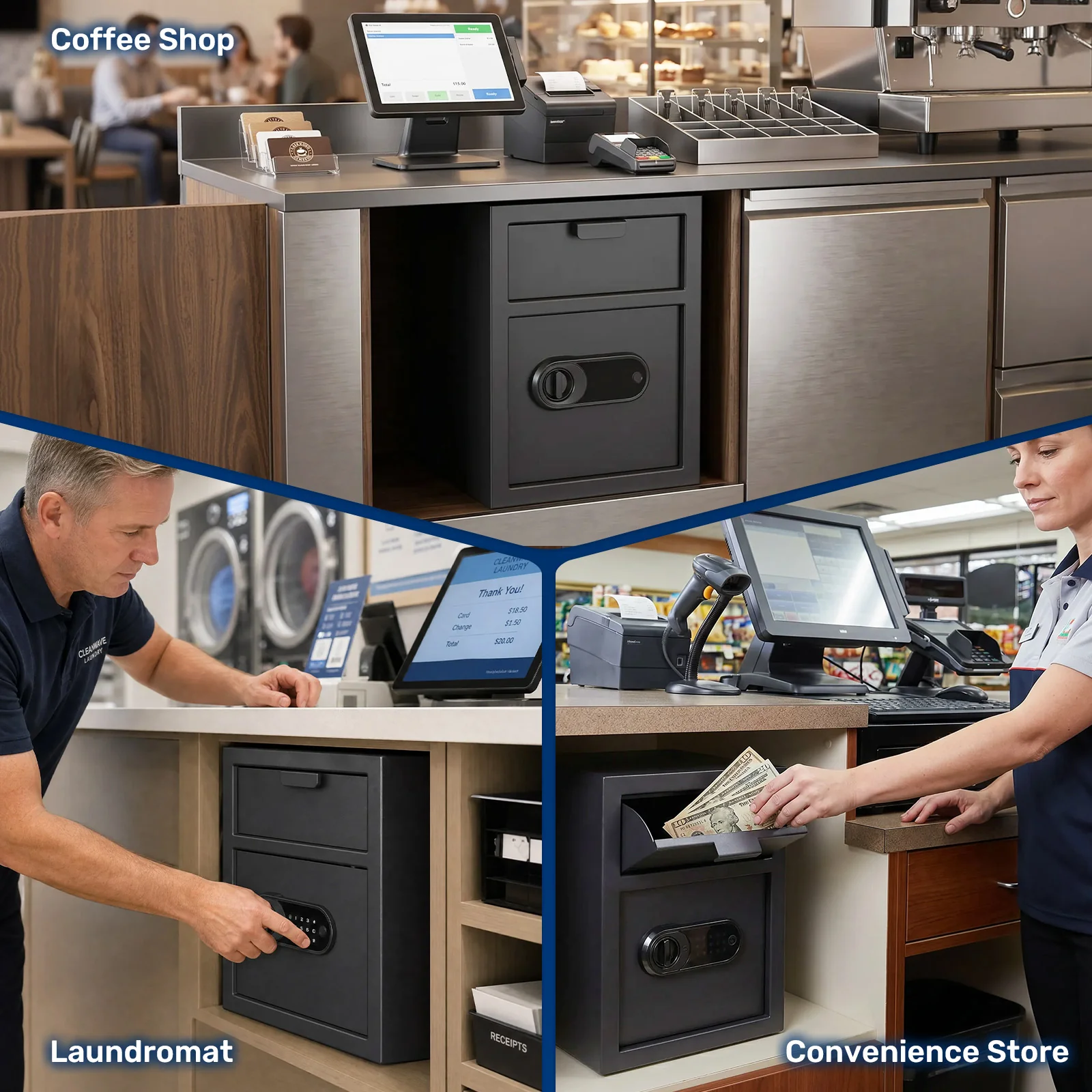 SF0801 Drop Safe, 2.0 Cu Ft Fingerprint Depository Box with Slot - Image 9