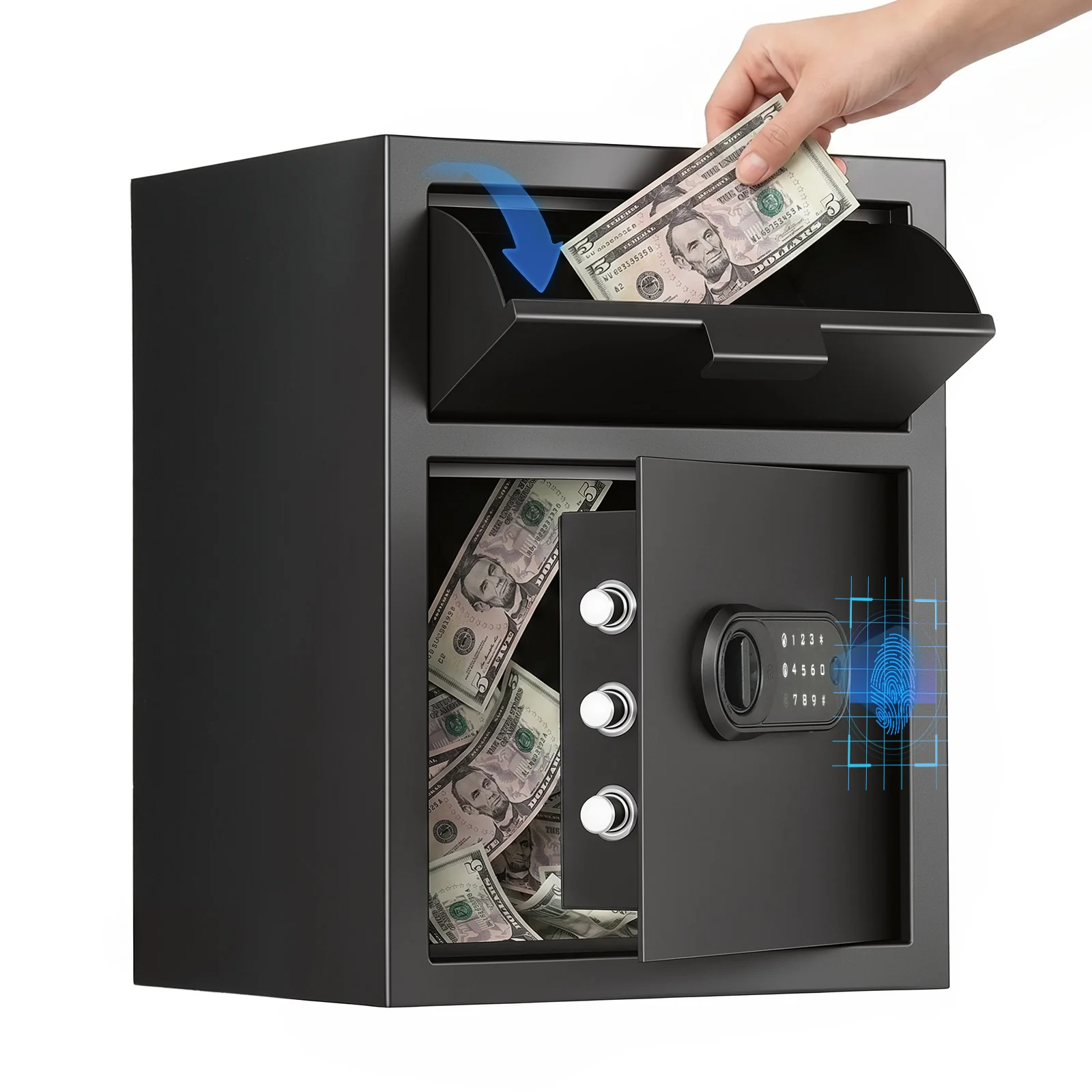 SF0802 Drop Safe, 2.8 Cu Ft Biometric Access Depository LockBox - Image 10