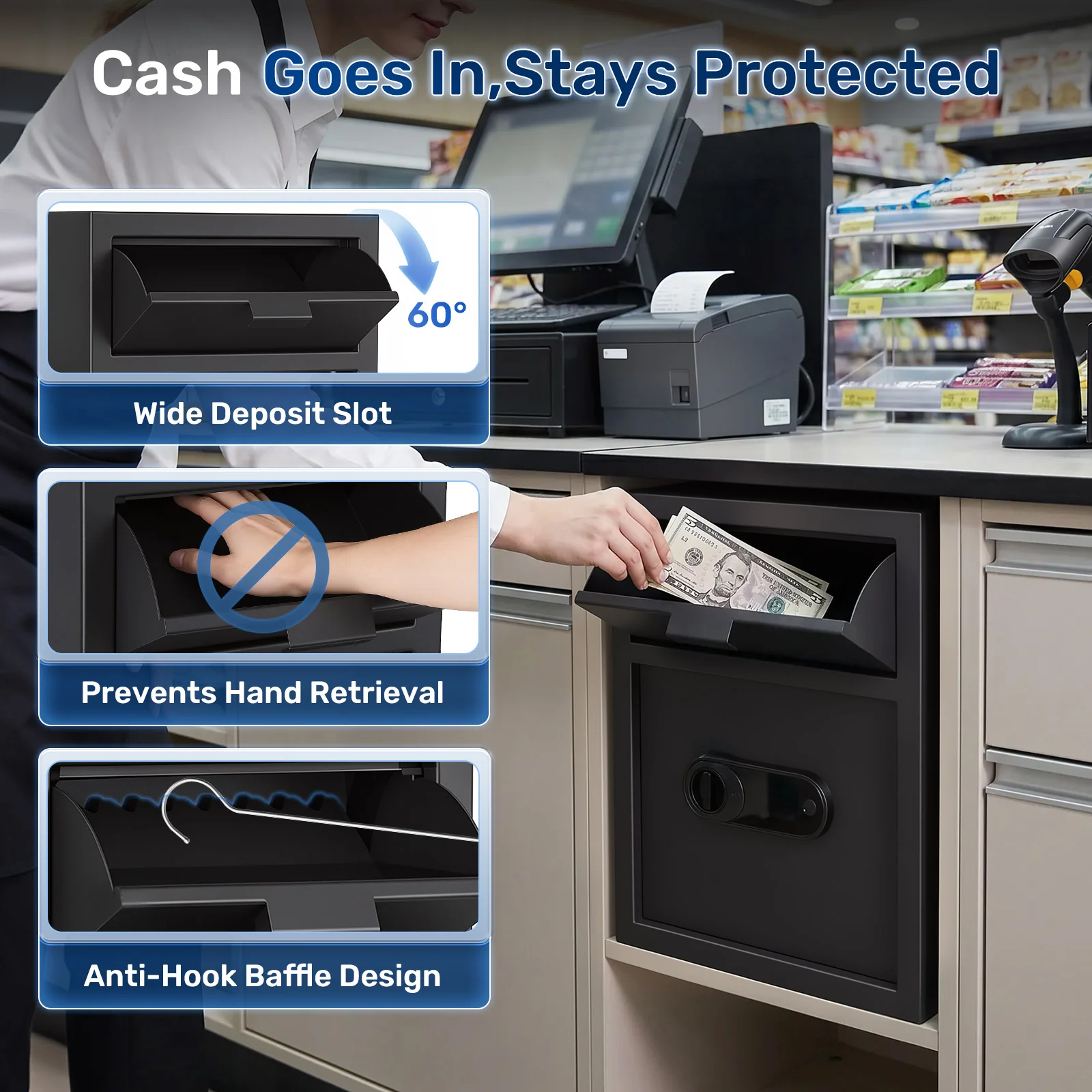 SF0802 Drop Safe, 2.8 Cu Ft Biometric Access Depository LockBox - Image 4
