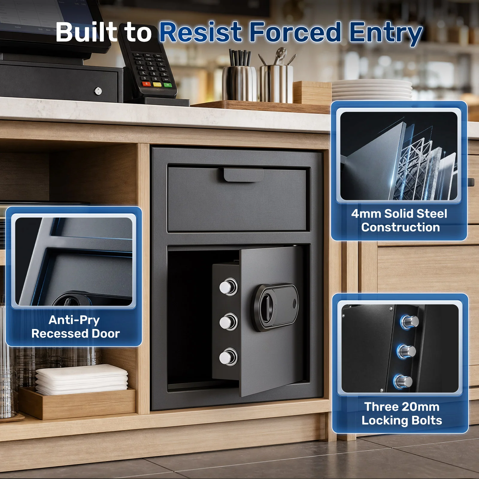 SF0802 Drop Safe, 2.8 Cu Ft Biometric Access Depository LockBox - Image 5
