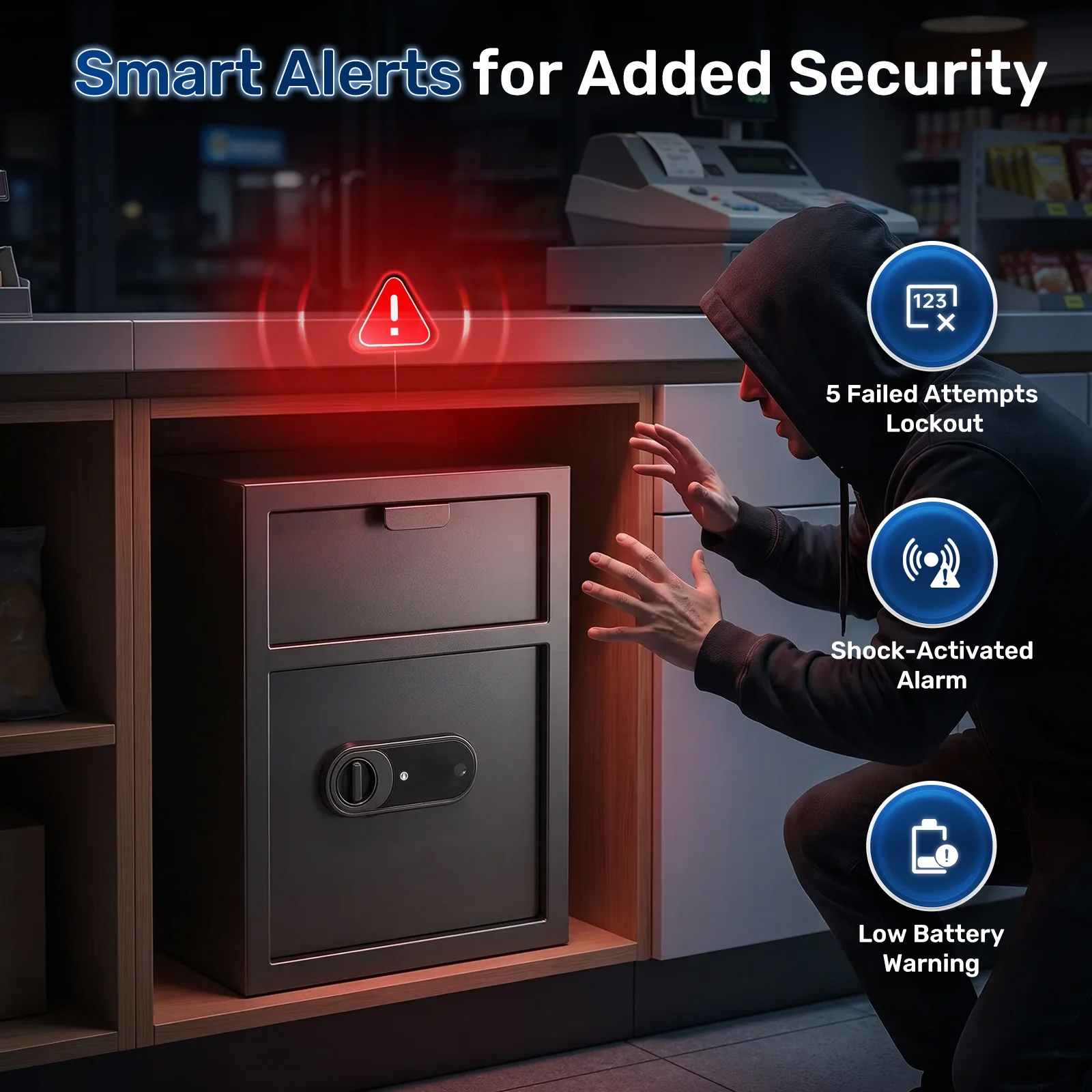 SF0802 Drop Safe, 2.8 Cu Ft Biometric Access Depository LockBox - Image 6