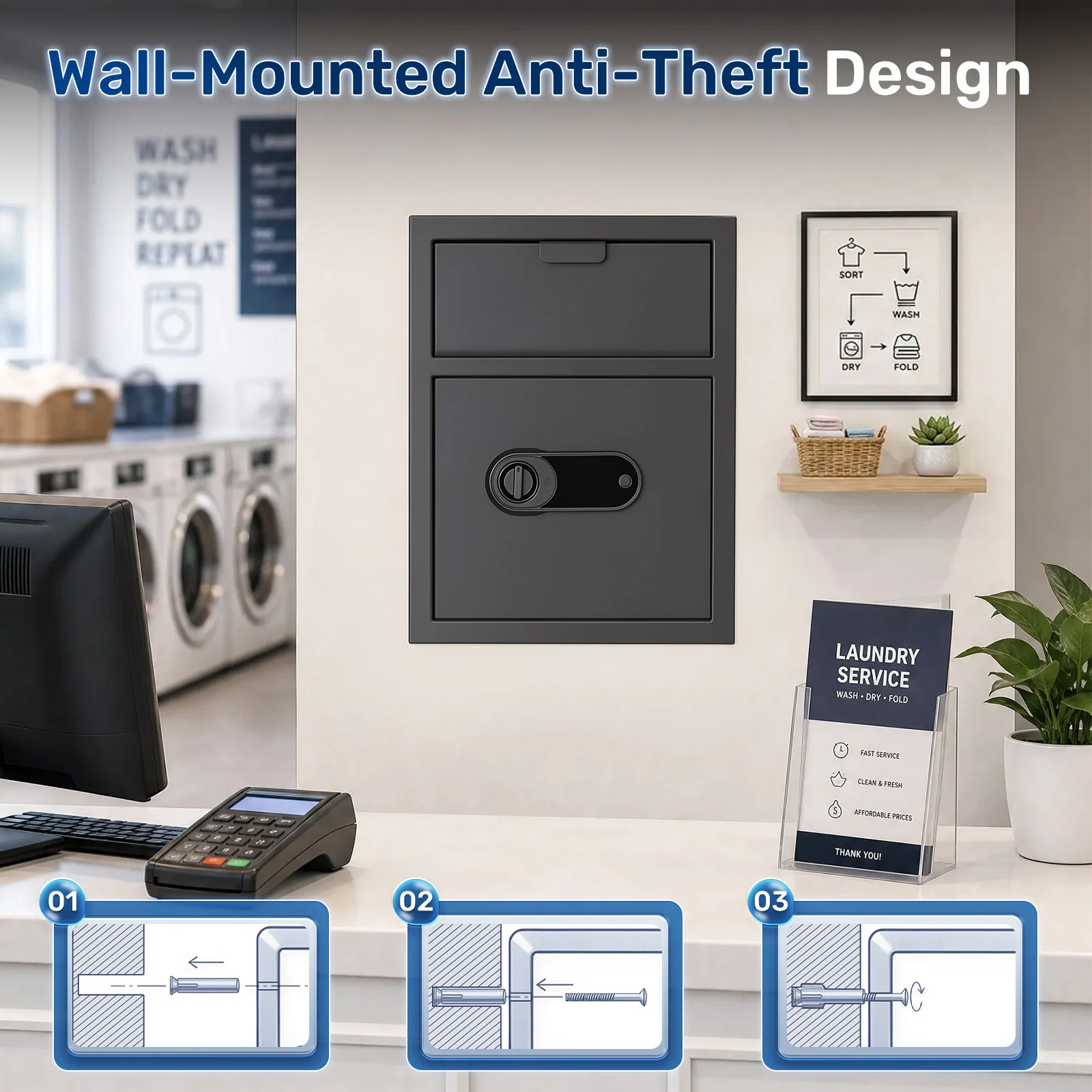 SF0802 Drop Safe, 2.8 Cu Ft Biometric Access Depository LockBox - Image 8