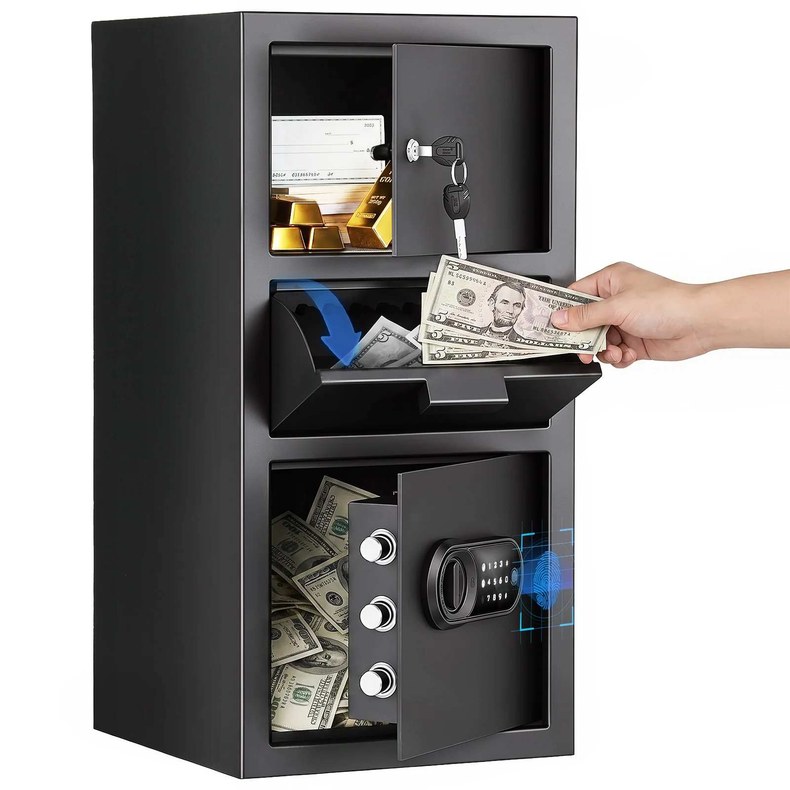 SF0803 Drop Safe, 6.0 Cu Ft Large Capacity Fingerprint Dual Door - Image 11
