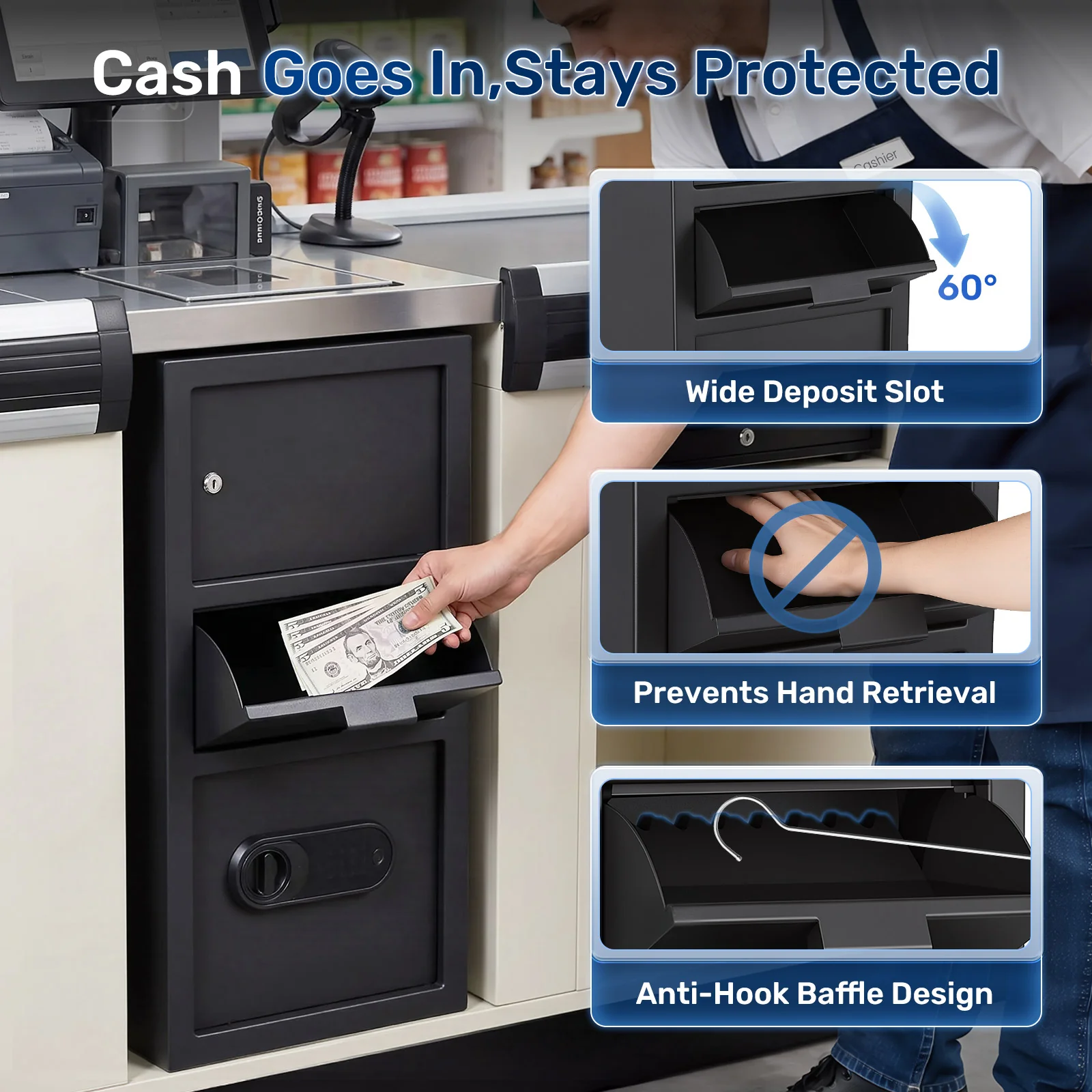 SF0803 Drop Safe, 6.0 Cu Ft Large Capacity Fingerprint Dual Door - Image 4