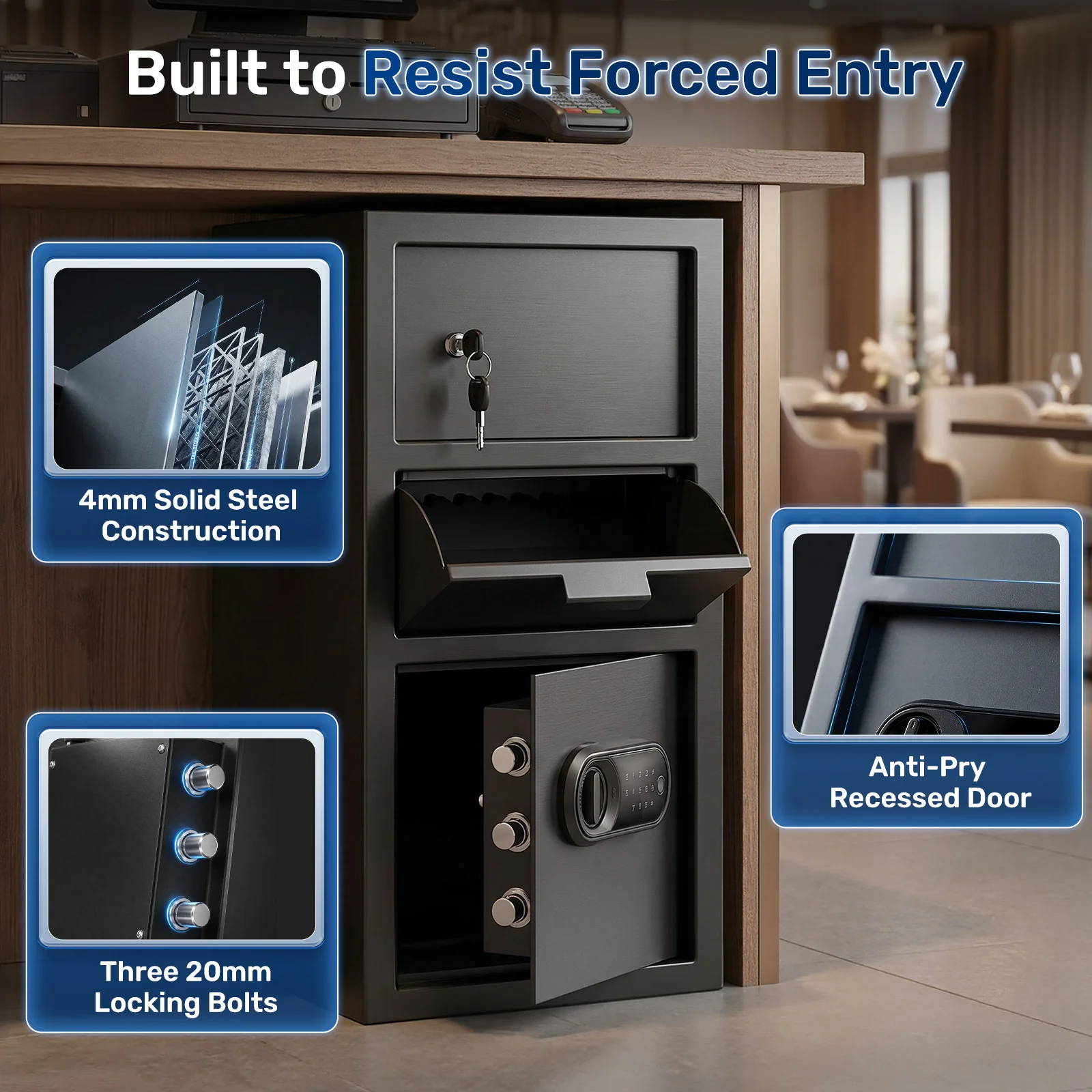 SF0803 Drop Safe, 6.0 Cu Ft Large Capacity Fingerprint Dual Door - Image 6