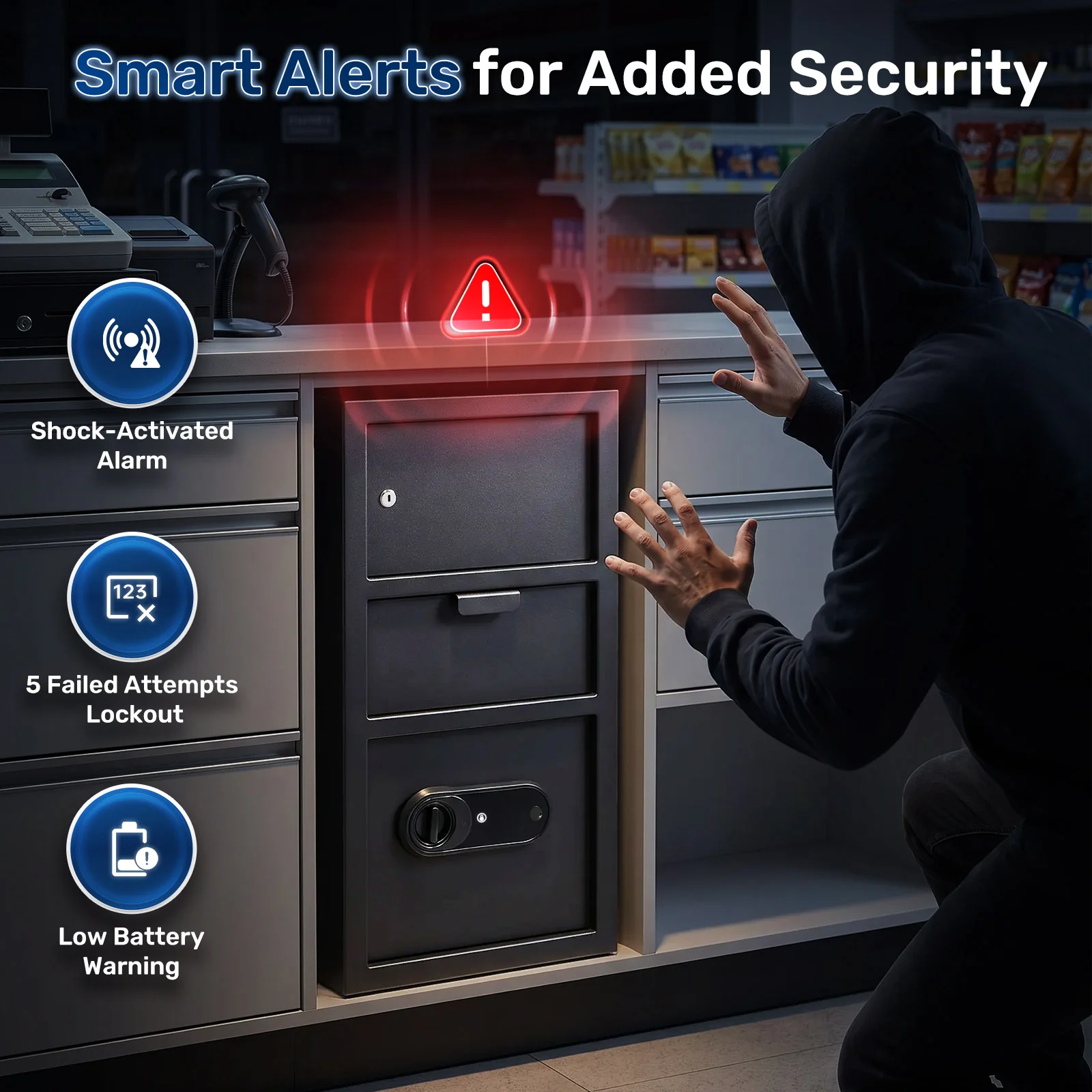 SF0803 Drop Safe, 6.0 Cu Ft Large Capacity Fingerprint Dual Door - Image 7