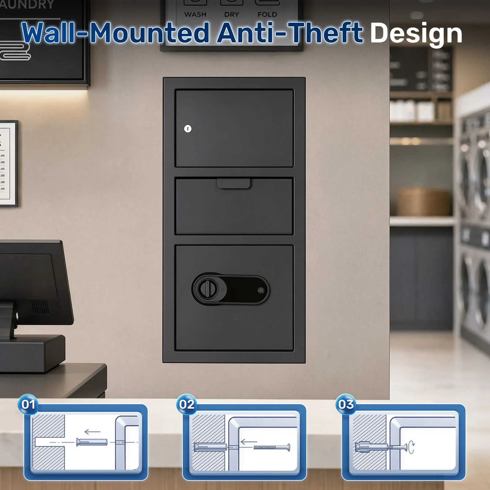 SF0803 Drop Safe, 6.0 Cu Ft Large Capacity Fingerprint Dual Door - Image 8